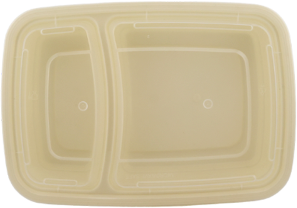 32oz 2 Compartment Rectangular PP Container - Image 3