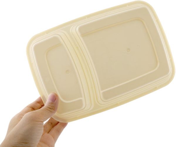 32oz 2 Compartment Rectangular PP Container - Image 2