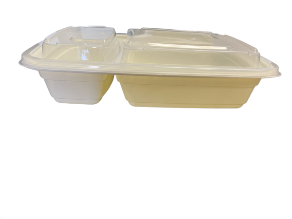 32oz 2 Compartment Rectangular PP Container - Image 3